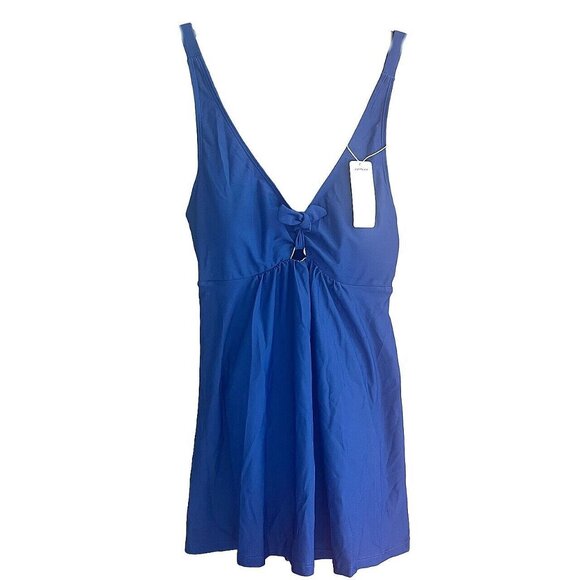 Women's One-Piece Swimdress Knotted Front Bow Tie Wireless Padded Swimsuit M - Picture 3 of 6